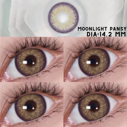 EyeLensy Měsíční svit maceškově hnědá Barevné Kontaktní Čočky 1 Rok