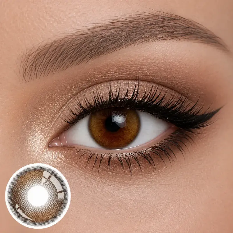 EYEZALENS Cokelat Almond Lensa Kontak Berwarna 1 Tahun