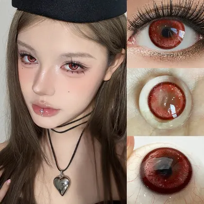 EYEZALENS 써모 오라 레드 색렌즈 서클렌즈 1년