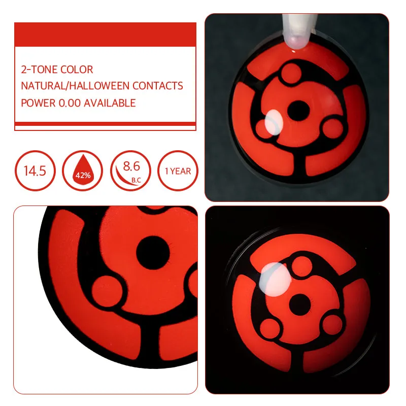 EyeLensy Mangekyou Sharingan Madary Uchihy Barevné Kontaktní Čočky 1 Rok
