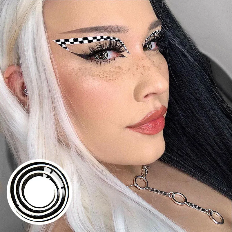 EyeLensy Black Whiter Spiral | 1 Year
