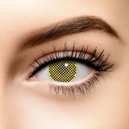 EyeLensy Žlutá mřížka Barevné Kontaktní Čočky 1 Rok